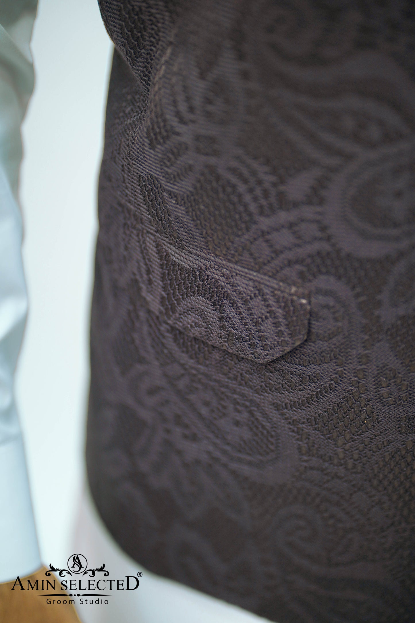 Slate Brown Waist Coat - Amin Selected