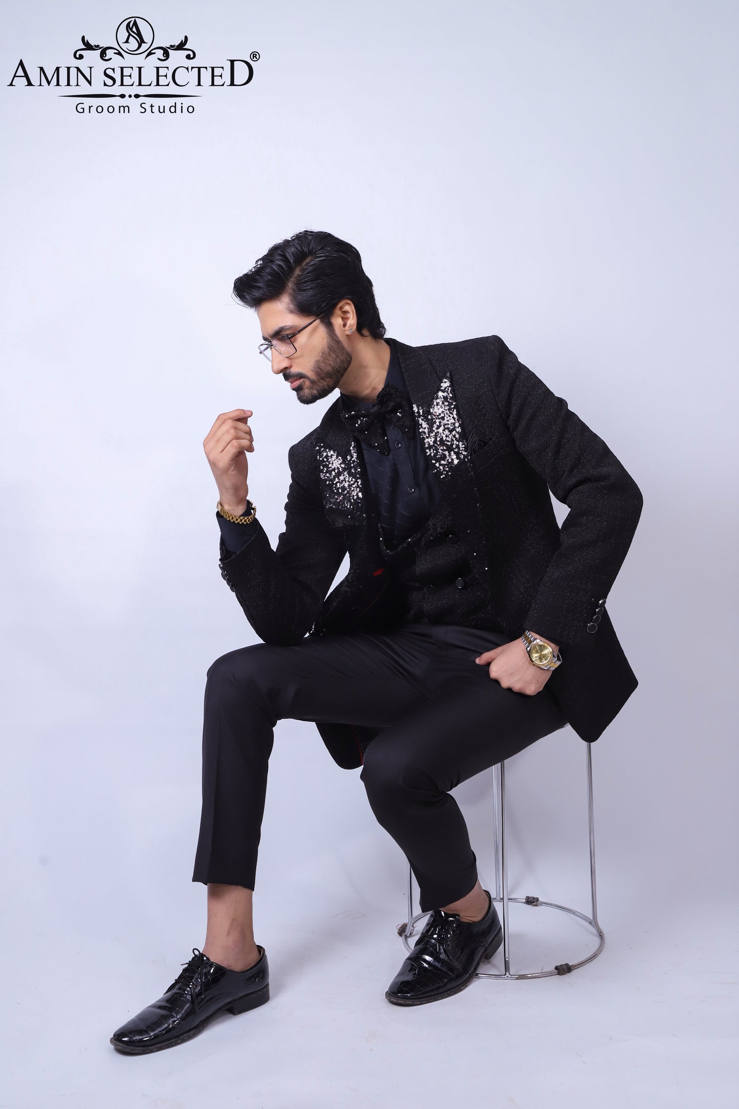 Black Partywear Suit - Amin Selected