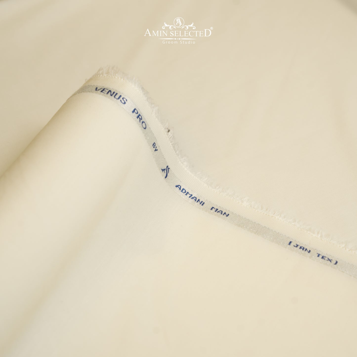 Admani Venus Pro - Light Cream Colour Wash N Wear Unstitched Shalwar Kameez Fabric - Amin Selected