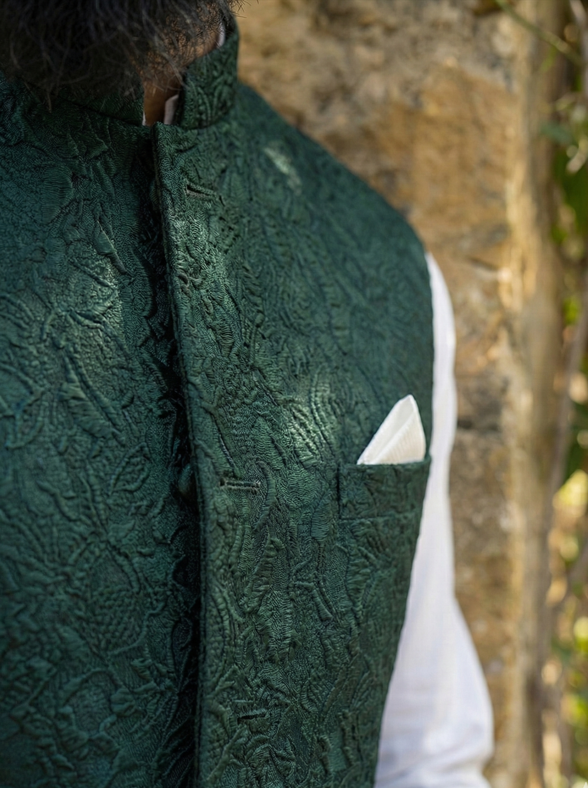 Emerald Green Waist Coat - Amin Selected
