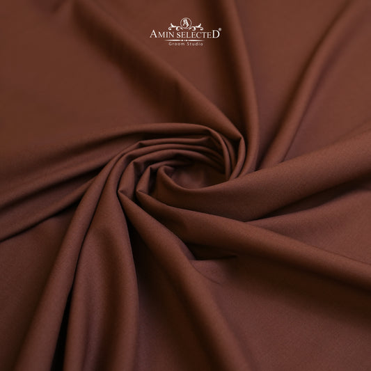 Admani Venus Pro - Chestnut Brown Colour Wash N Wear Unstitched Shalwar Kameez Fabric - Amin Selected 