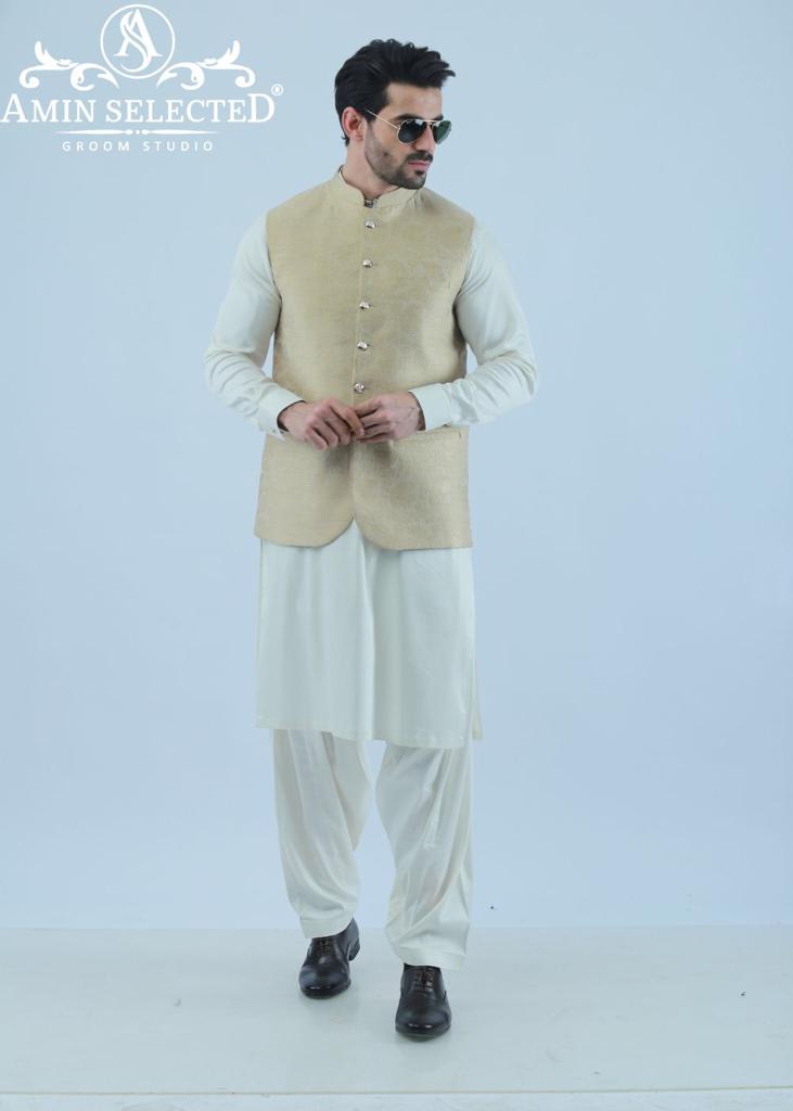 Light Beige Waistcoat - Amin Selected 