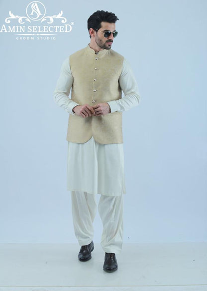 Light Beige Waistcoat - Amin Selected 