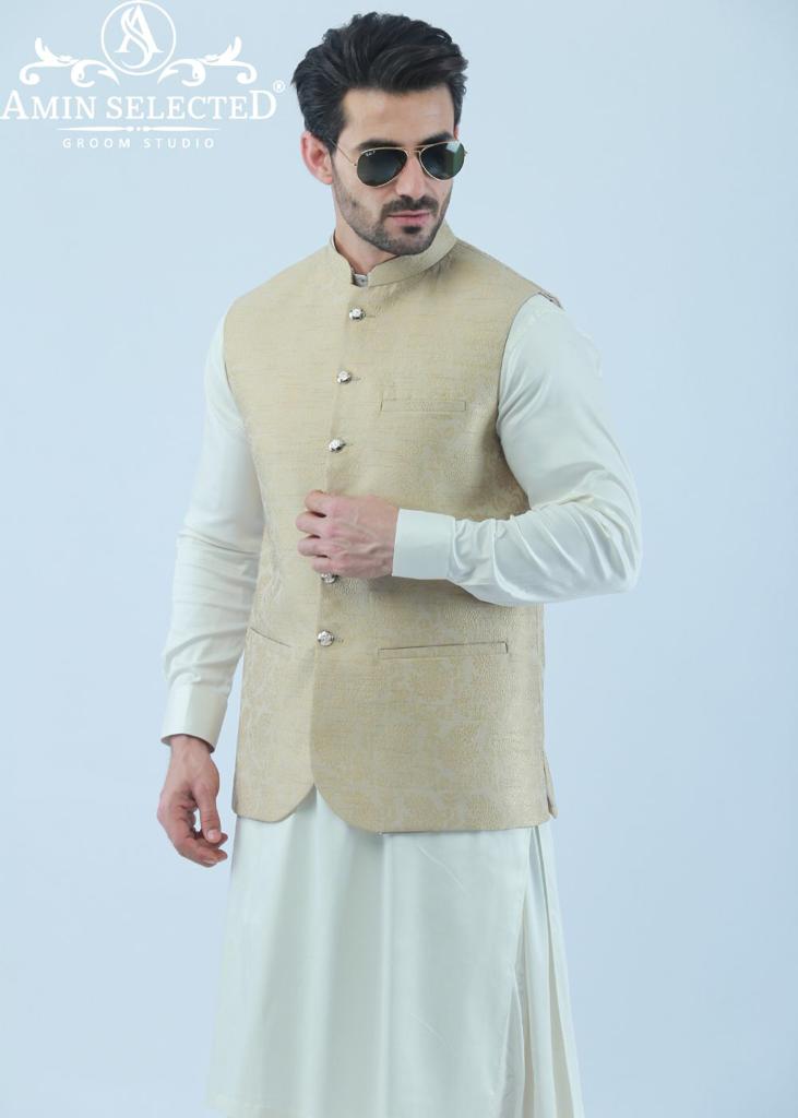 Light Beige Waistcoat - Amin Selected 