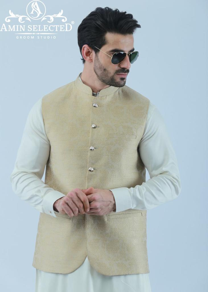 Light Beige Waistcoat - Amin Selected 