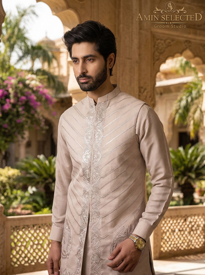 Creamy Jacket with Front Open Look - Amin Selected 