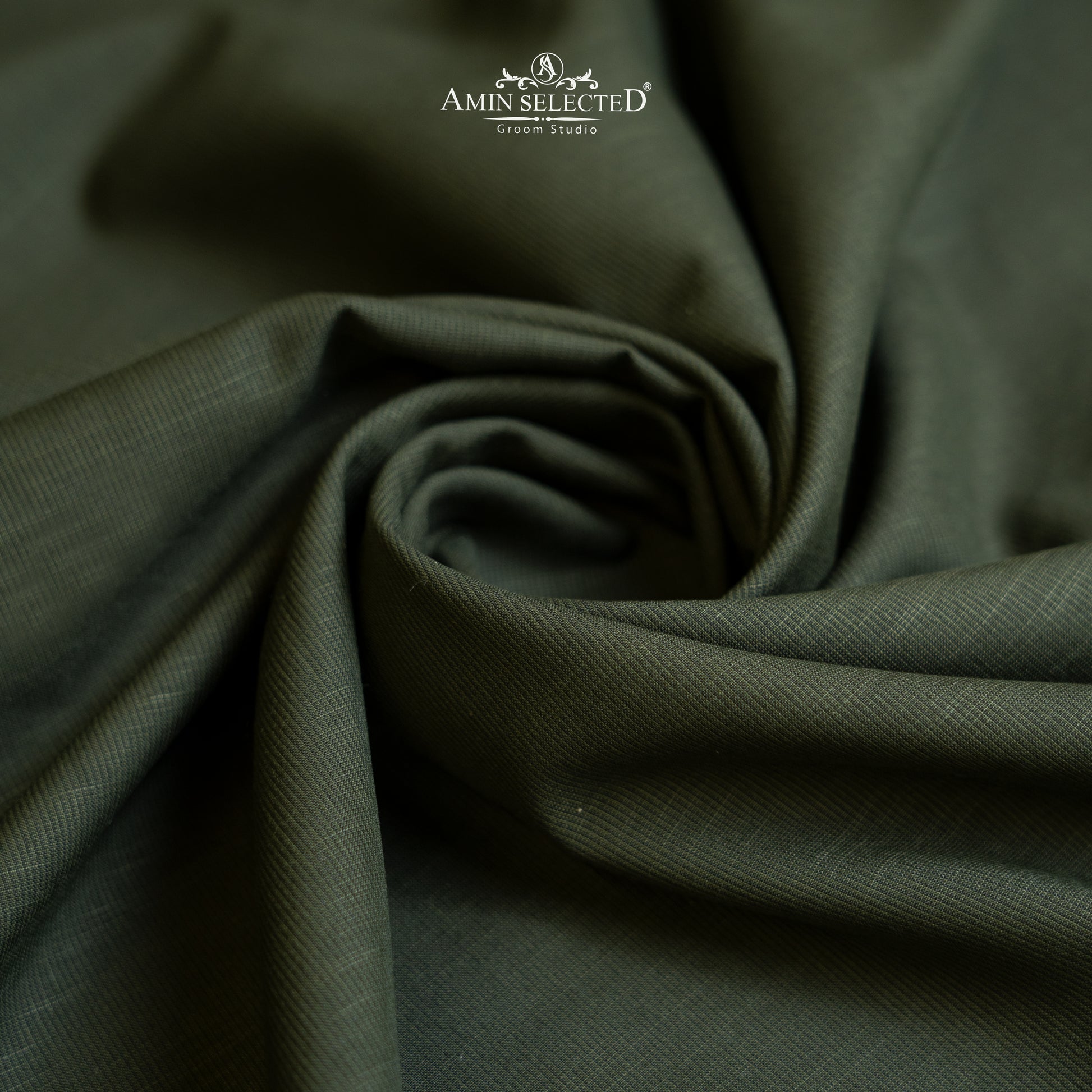 Bluegrass - Army Green Wash N Wear Unstitched Shalwar Kameez Fabric - Amin Selected 