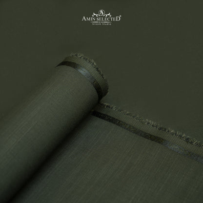 Bluegrass - Army Green Wash N Wear Unstitched Shalwar Kameez Fabric - Amin Selected 