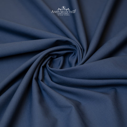 Admani Venus Pro - Mid Blue Colour Wash N Wear Unstitched Shalwar Kameez Fabric - Amin Selected 