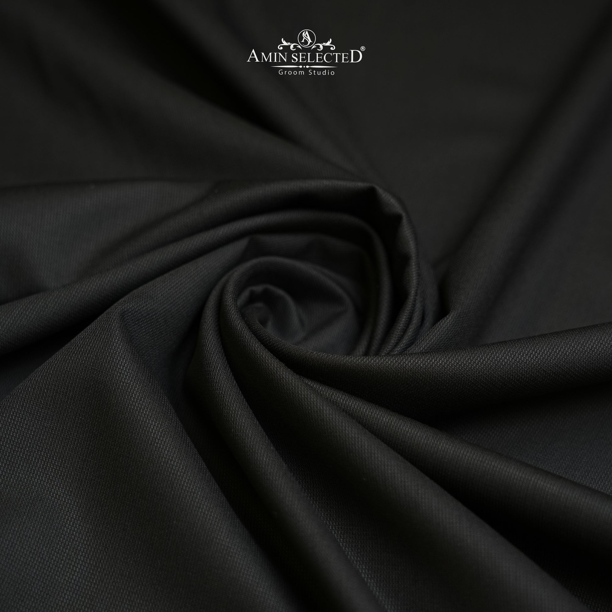 Goldmax - Black Colour Wash N Wear Unstitched Shalwar Kameez Fabric - Amin Selected 