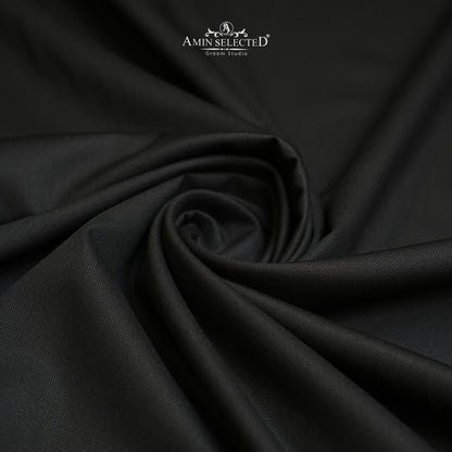 Goldmax - Black Colour Wash N Wear Unstitched Shalwar Kameez Fabric - Amin Selected 