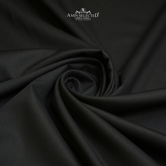 Goldmax - Black Colour Wash N Wear Unstitched Shalwar Kameez Fabric - Amin Selected 