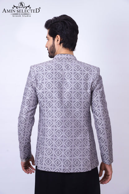 Grey Gradient Prince Coat - Amin Selected 