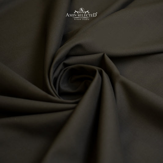 Admani Venus Pro - Dark Brown Wash N Wear Unstitched Shalwar Kameez Fabric - Amin Selected 